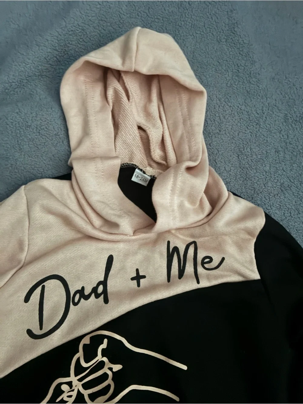 SHEIN Black and Light Pink 'Dad + Me' Sweatshirt & Joggers Set